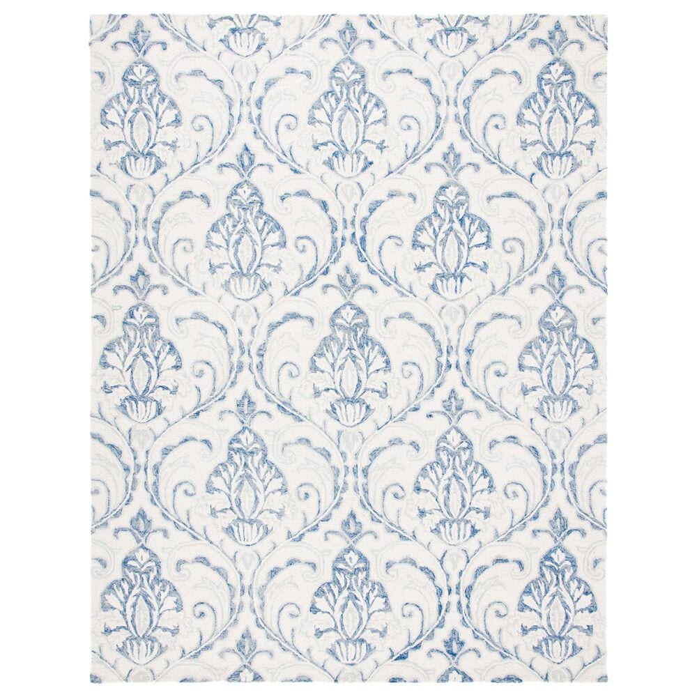 Safavieh Micro-Loop MLP532A 10" x 14" Ivory and Blue Area Rug, , large