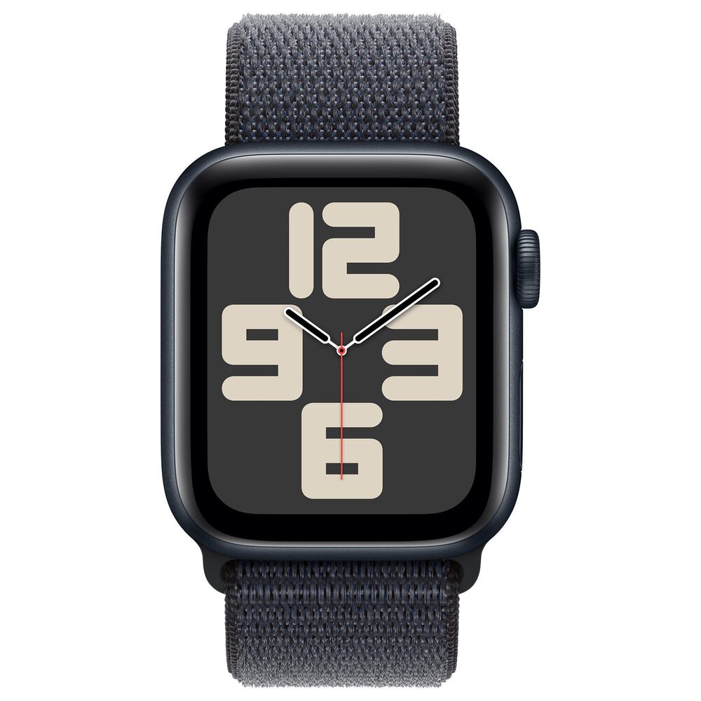 Apple Watch SE GPS + Cellular 40mm Midnight Aluminum Case with Ink Sport Loop, , large