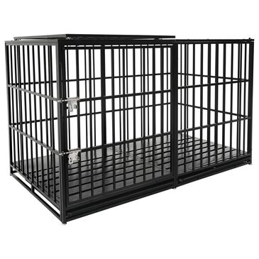 HOMLUX 61" Extra Large Heavy Duty Metal Dog Crate for Large Dogs in Black, , large