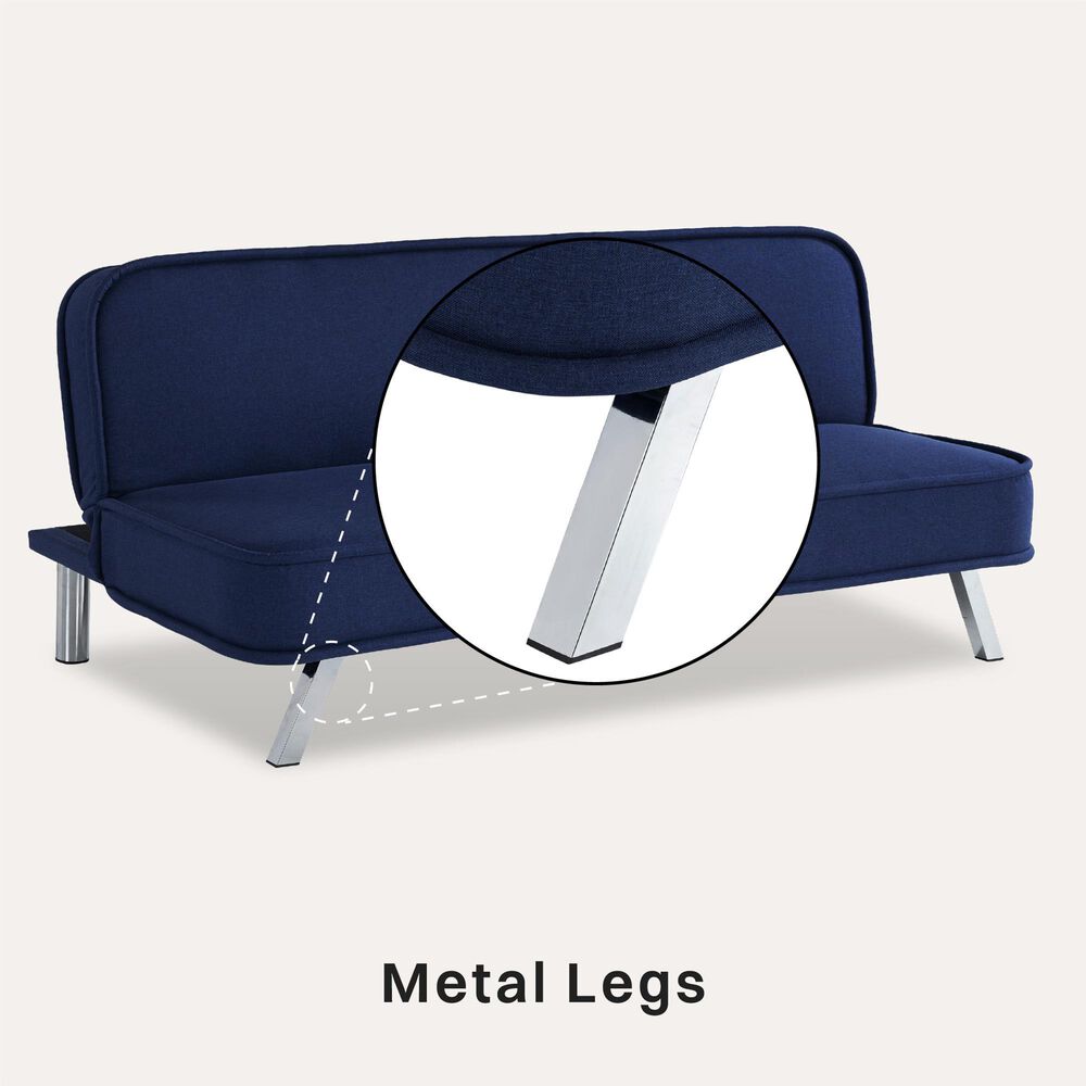 Lifestyle Solutions Toni Convertible Sofa in Navy, , large