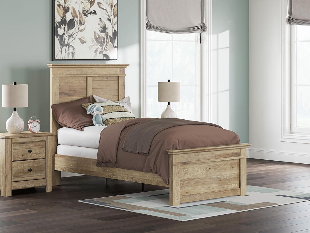 Ashley Makidern 2-Piece Twin Panel Bedroom Set in Natural Brown, , large