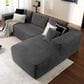 HOMLUX 104" Cloud Sectional Couch Upholstered Modular Sofa with Right L-Shape Chaise, Corduroy Fabric in Gray, , large