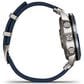 Garmin MARQ 2 Captain AMOLED Smartwatch Silver Grade 5 Titanium Bezel Case with Blue Nylon Band, , large