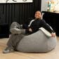 Jaxx HopSeat Bunny Oval Shaped Large Bean Bag Chair in Smoke, , large