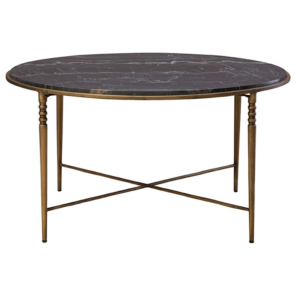 Timeless Designs Evry Cocktail Table in Dark Slate Gray and Antique Brass, , large