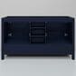 Lexora Home Jacques 60" Double Bathroom Vanity in Navy Blue with 2 cm White Quartz Top and Rectangular Sinks, , large
