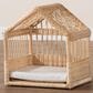Baxton Studio Pieta Rattan Pet Bed with Removable Cushion in Natural Brown, , large