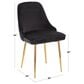 LumiSource Marcel Side Chair with Silver Velvet Cushion in Gold (Set of 2), , large