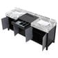Lexora Home Zilara 80" Double Bathroom Vanity in Black and Grey with 11 cm Castle Grey Marble Top and Rectangular Sinks, , large