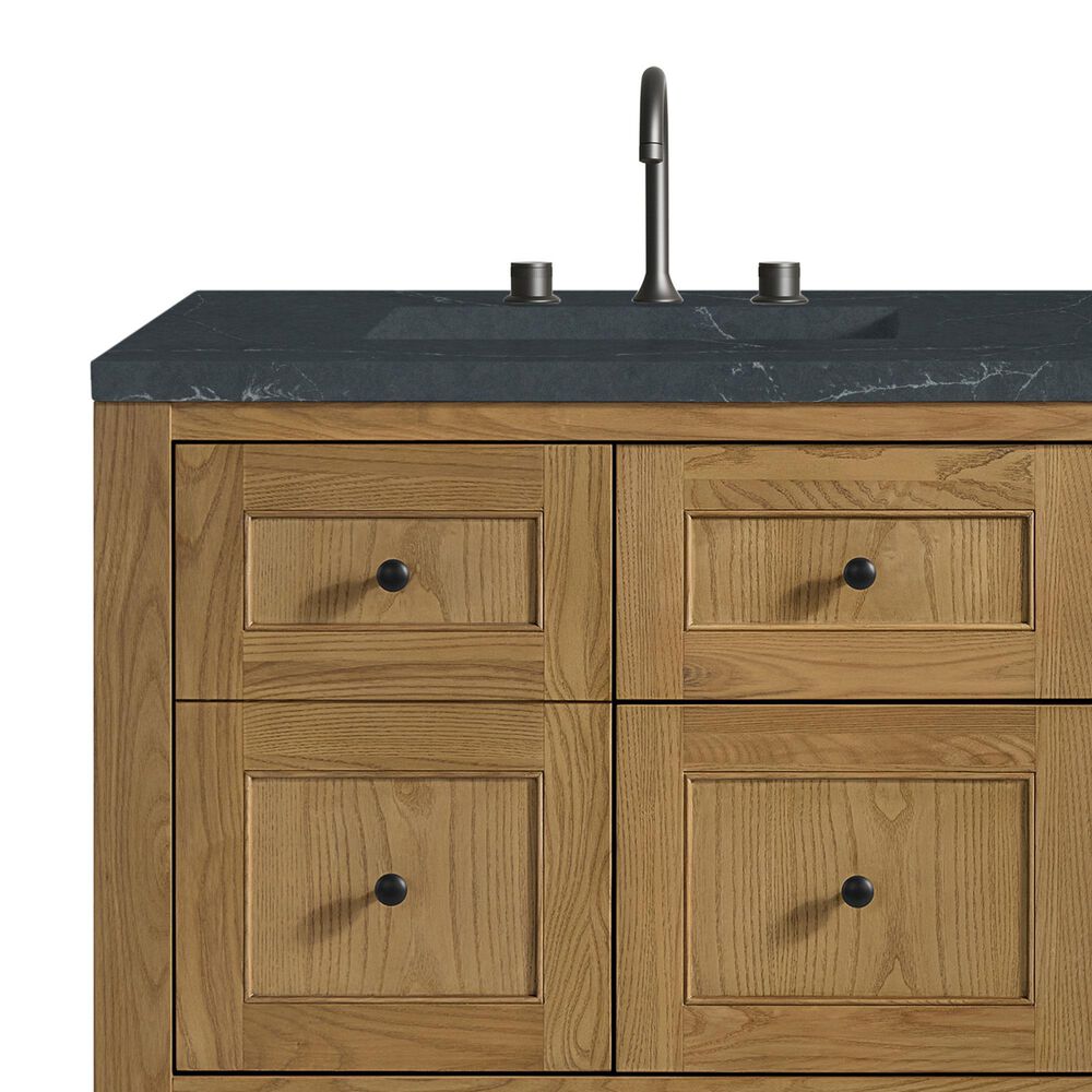 James Martin Vanities Breckenridge 60&quot; Double Bathroom Vanity in Light Natural Oak with 3 cm Charcoal Soapstone Quartz Top and Rectangular Sinks, , large
