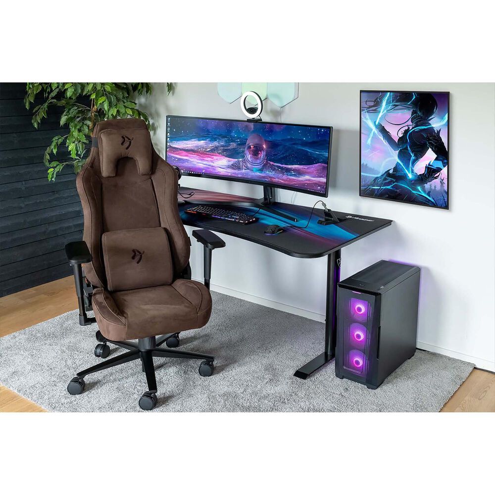 Arozzi Vernazza Supersoft Fabric Gaming Chair in Brown, , large
