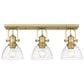 Golden Lighting Hines 3-Light Semi-Flush in Brushed Champagne Bronze, , large