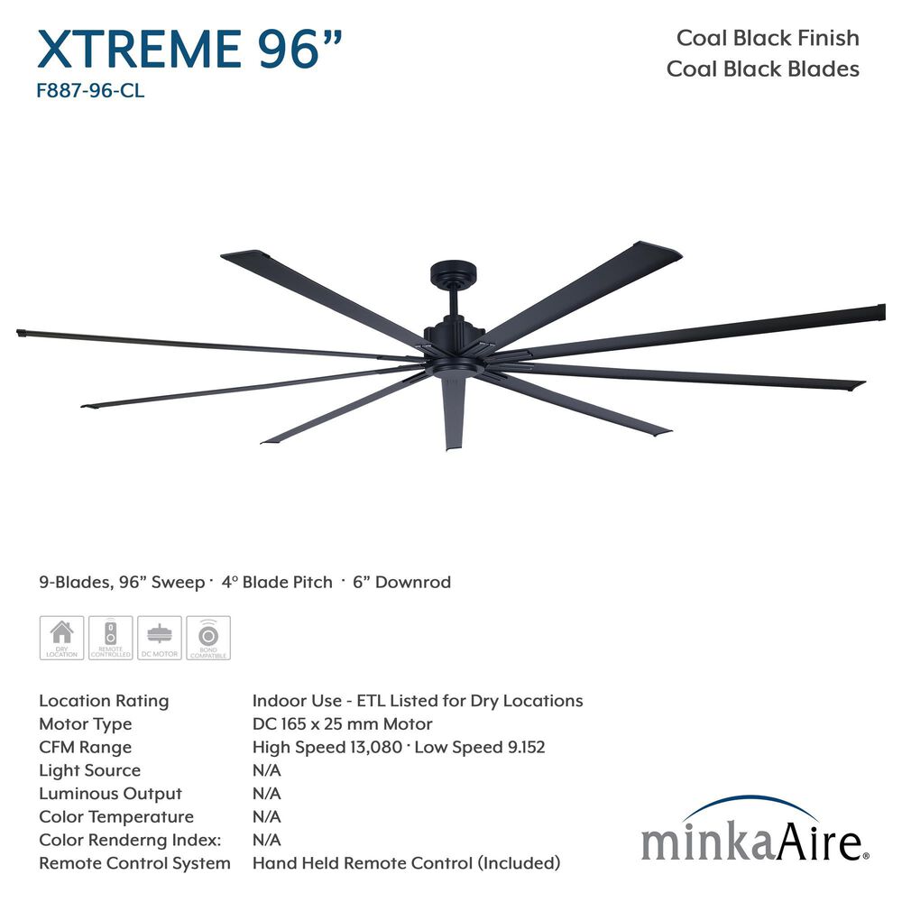 Minka-Aire Xtreme 96" Ceiling Fan in Coal, , large