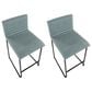 Lumisource Mason Mara Counter Stool with Green Cushion in Black and Walnut (Set of 2), , large
