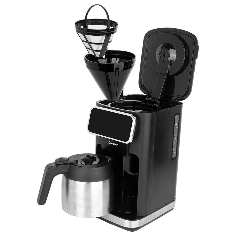 Jura 10-Cup Thermal Replacement Carafe with Lid for Model 496.05 in Stainless Steel and Black, , large