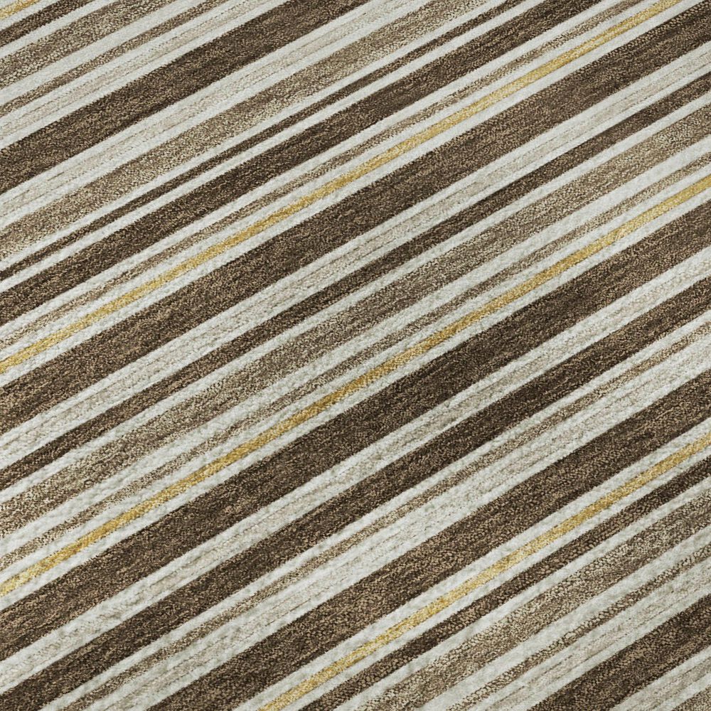 Dalyn Rug Company Soft Essentials Striped Chocolate 8' Round Indoor/Outdoor Area Rug, , large