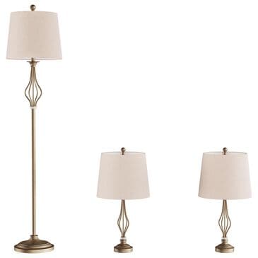 Timberlake 3-Piece Floor and Table Lamp Set in Distressed Gold, , large