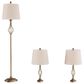 Timberlake 3-Piece Floor and Table Lamp Set in Distressed Gold, , large