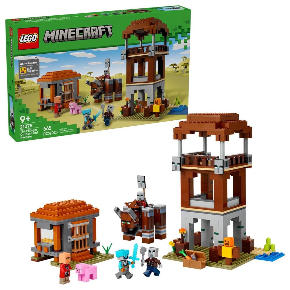 LEGO Minecraft The Pillager Outpost and Ravager Building Set, , large