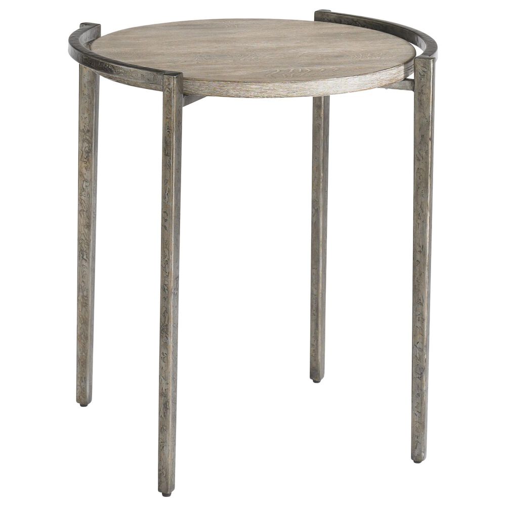 Bassett Chelsea Pier Round End Table in Brushed Oak, , large
