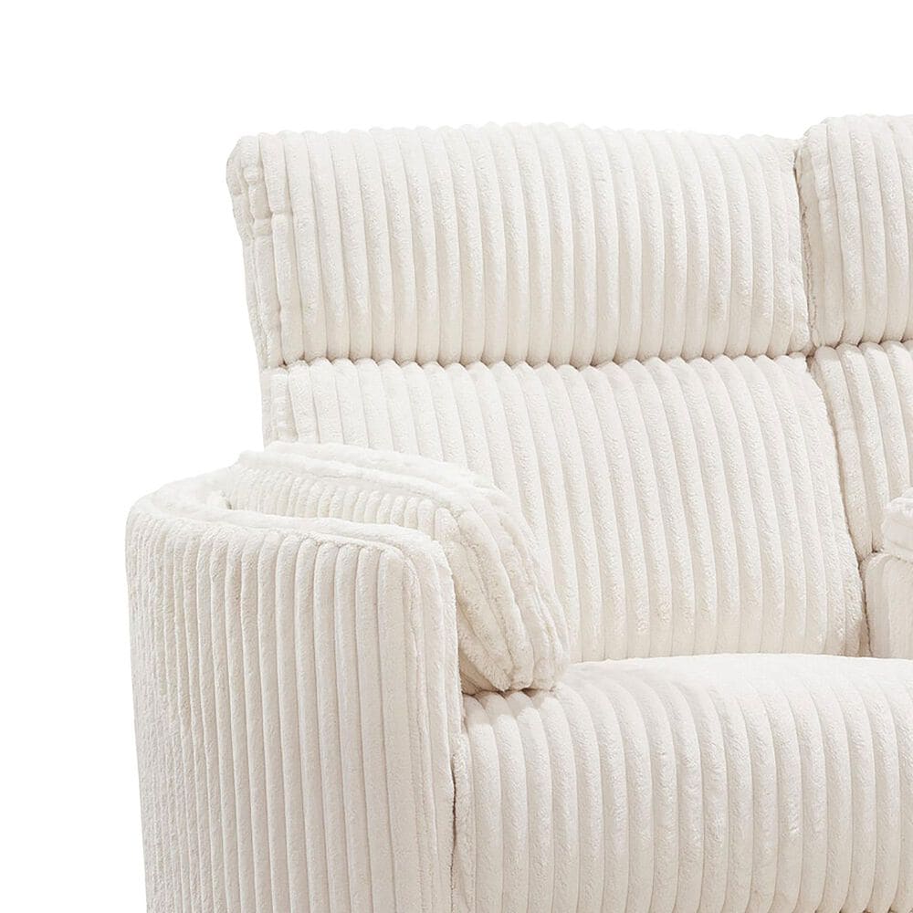 Simeon Collection Power Glider Reclining Console Loveseat in Mega Ivory, , large