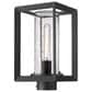 Golden Lighting Smyth 1-Light Outdoor Post Mount with Seeded Glass Shade in Natural Black, , large