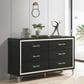 Coaster Lucia 6-Drawer Dresser and Mirror in Black and Chrome, , large