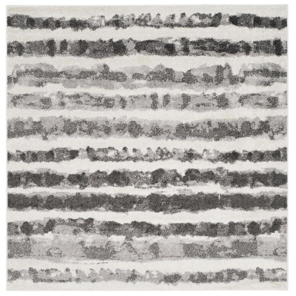 Safavieh Adirondack ADR126N 4" Square Ivory and Charcoal Area Rug, , large