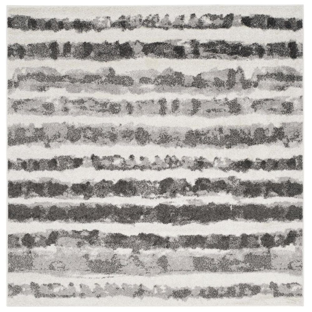 Safavieh Adirondack ADR126N 4" Square Ivory and Charcoal Area Rug, , large