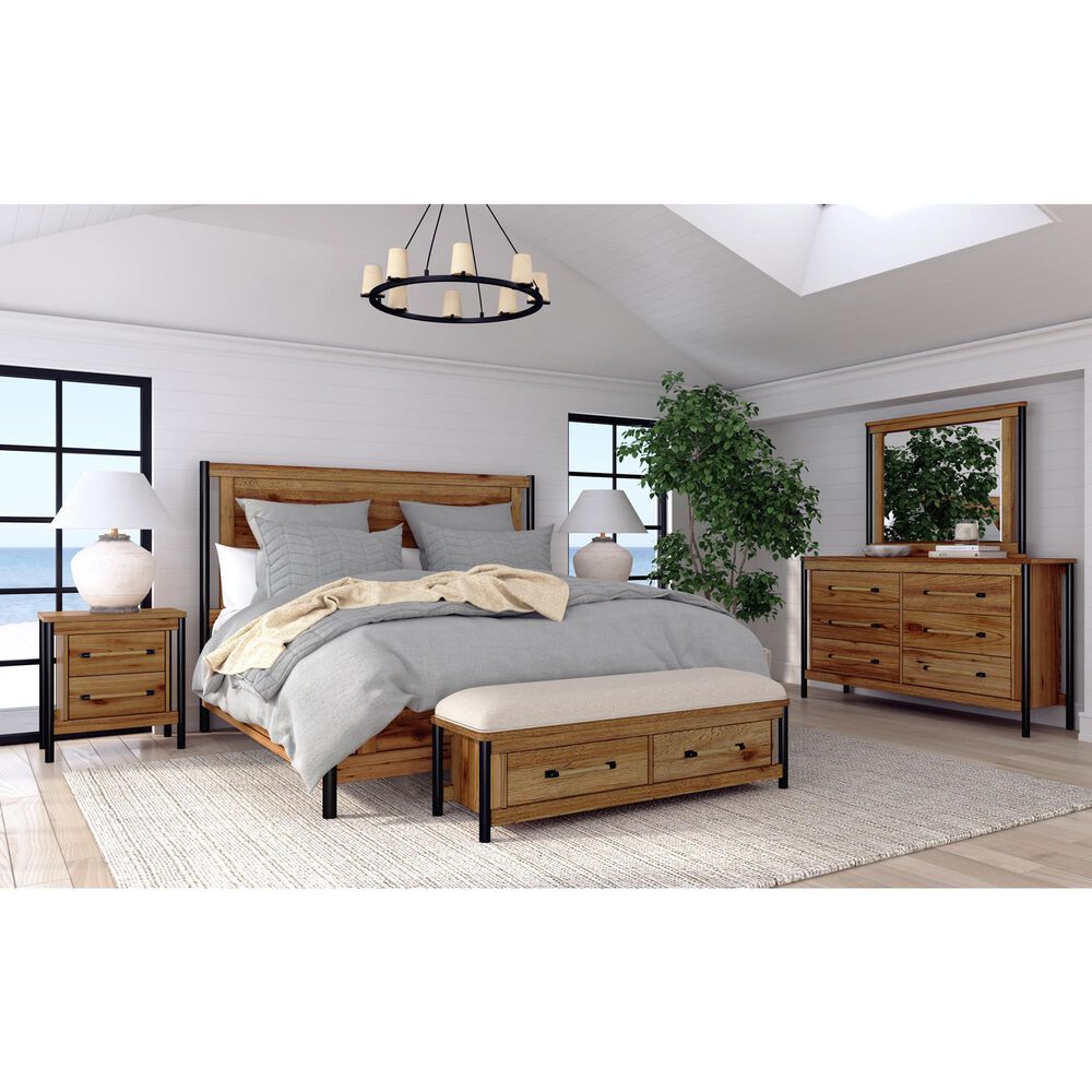 Hawthorne Furniture Norcross 6-Drawer Dresser in Hickory and Black, , large