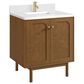 James Martin Laurent 30" Single Bathroom Vanity in Honey Oak with Single Hole 3 cm White Zeus Silestone Top and Rectangular Sink, , large