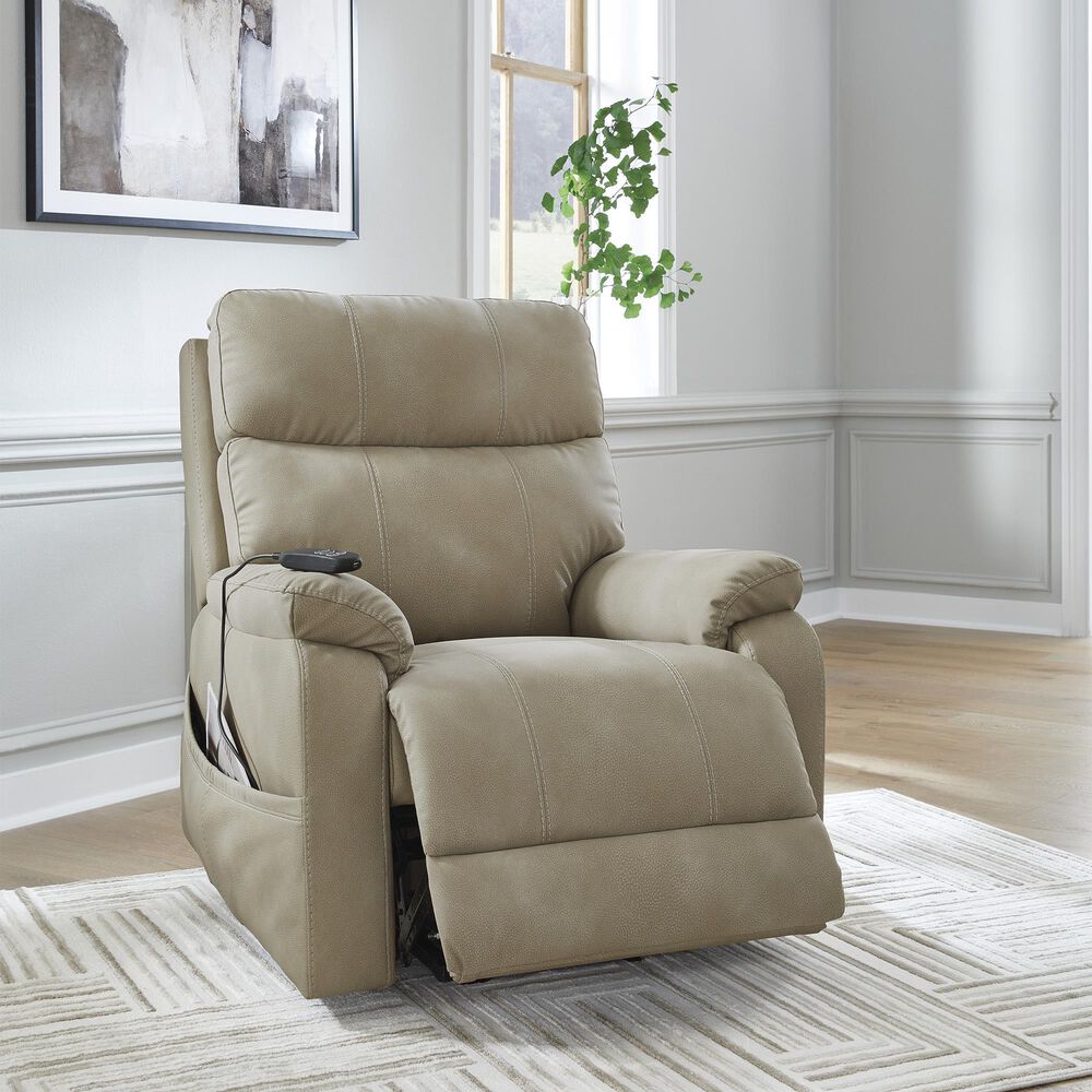 Ashley Next-Gen Durapella Power Lift Recliner in Sand, , large