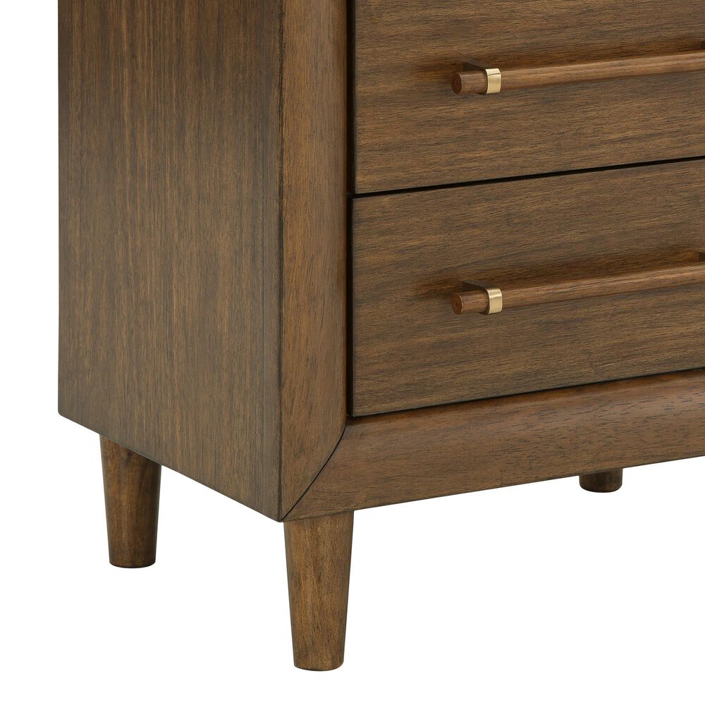 Ashley Lyncott Queen Panel Bed and Two Nightstands in Medium Brown, , large