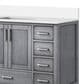 Lexora Home Jacques 84" Double Bathroom Vanity in Distressed Grey with 2 cm White Cultured Marble Top and Rectangular Sinks, , large