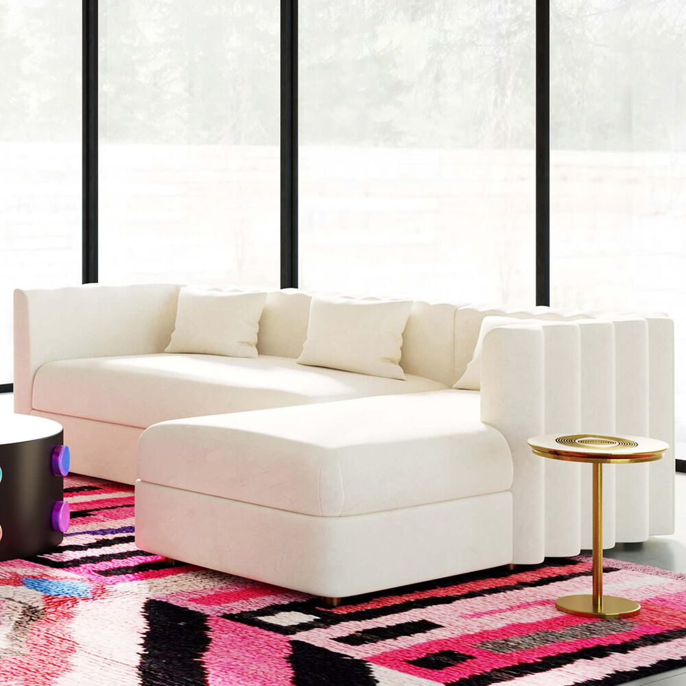 Tov Furniture Callie RAF Sectional in Cream Velvet, , large