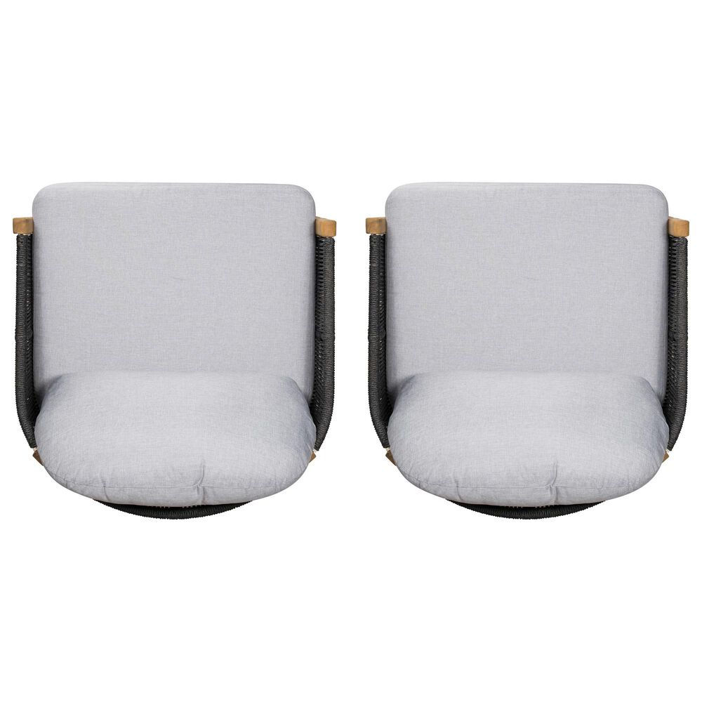 Hearth and Haven Grotta Outdoor Club Chair with Light Teak Frame in Gray (Set of 2), , large