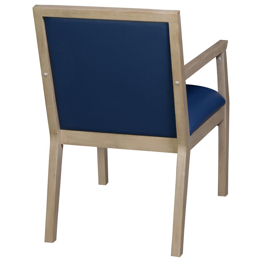 Regency Global Sourcing Regent WallGuard Guest and Reception Side Chair with Navy Blue Cushion in Noble Oak, , large
