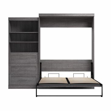 Bestar Pur 101" Queen Wall Bed Kit In Bark Gray, , large