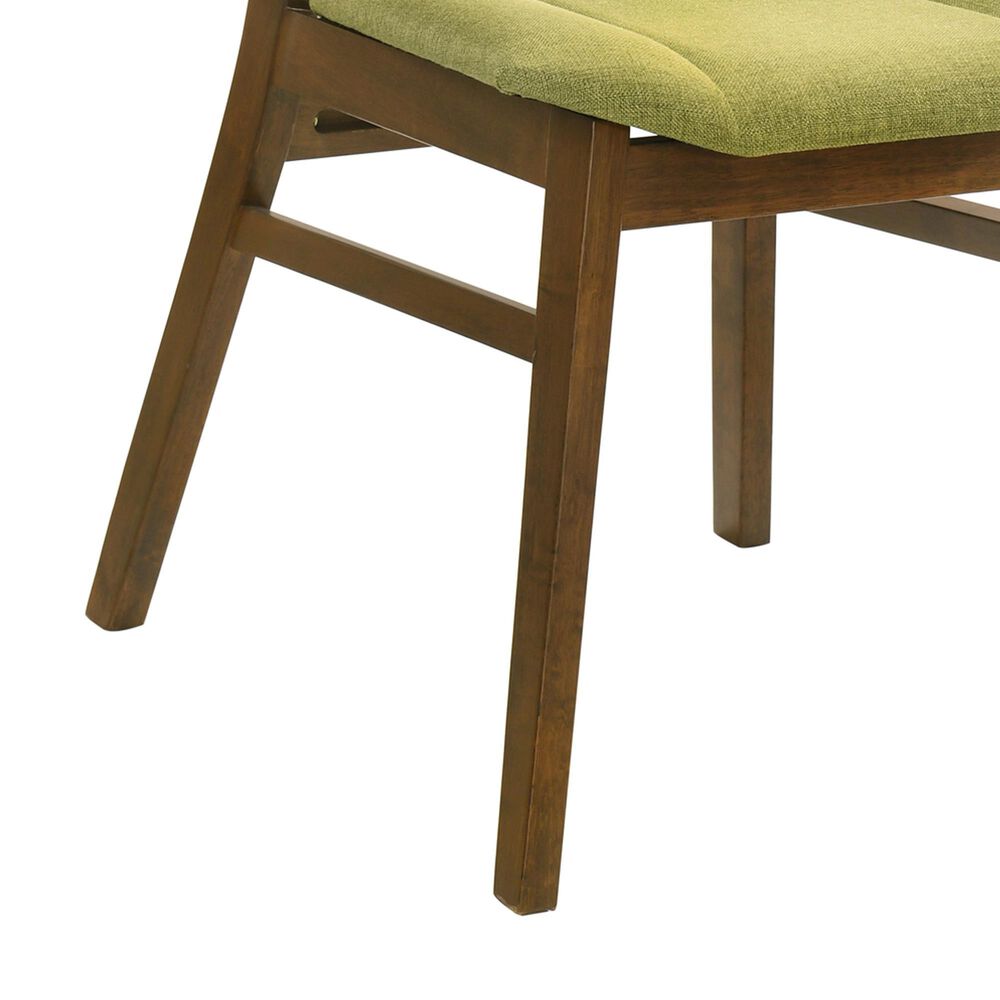 Armen Living Amaris Side Chair with Olive Green Upholstery in Warm Walnut (Set of 4), , large