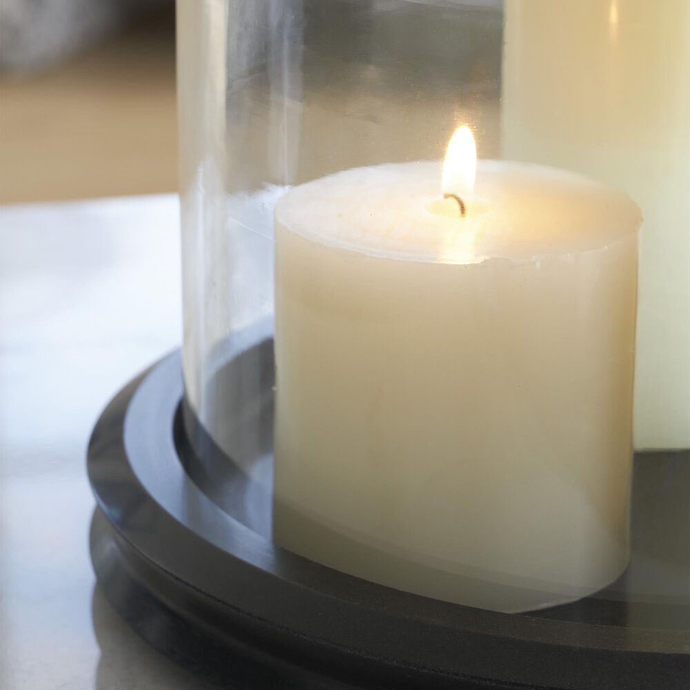 Ashley Saskia Candle Holder in Clear and Black, , large