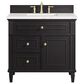 James Martin Vanities Lorelai 36" Single Vanity in Black Onyx with 3 cm Ethereal Noctis Quartz Top, , large