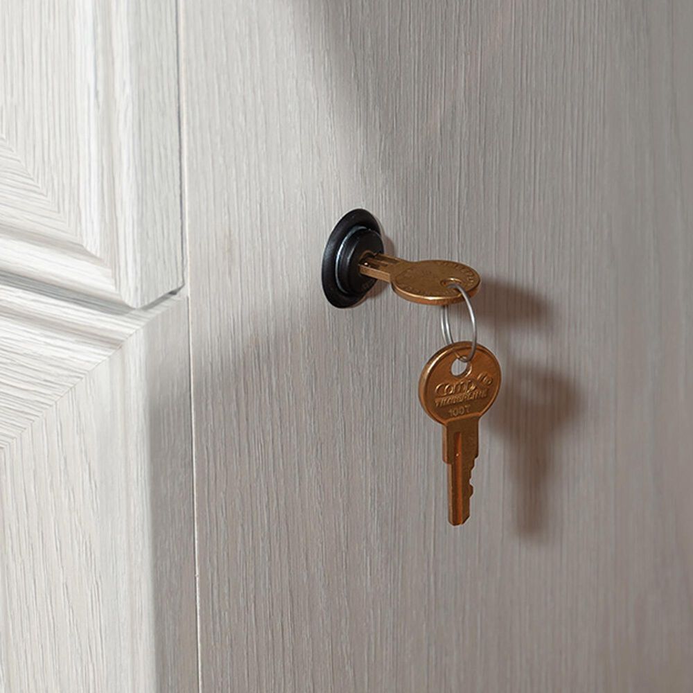 Sauder Palladia L-Shaped Desk in Glacier Oak and Rosso Slate, , large