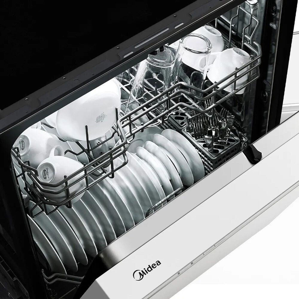 Midea 24&quot; Front Control 2-Rack Hybrid Tub Dishwasher in White, , large