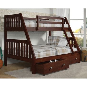Forest Grove Twin over Full Mission Bunk Bed with Drawers in Dark Cappuccino, , large