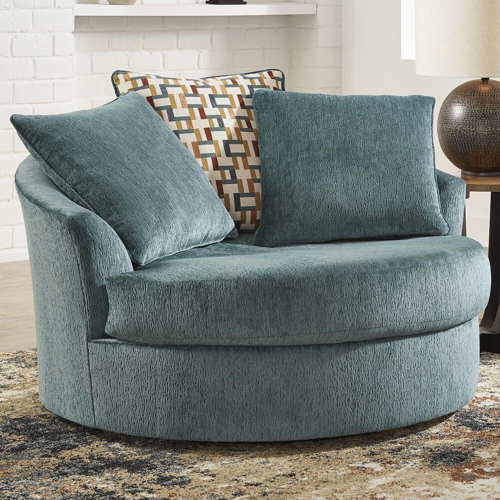 Ashley Laylabrook Oversized Swivel Accent Chair Teal, , large