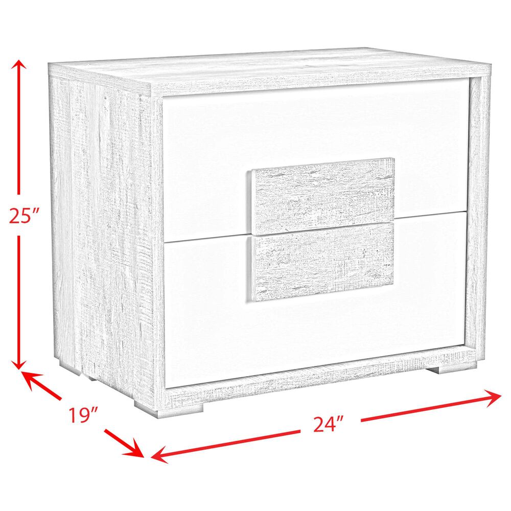 Mayberry Hill San Matteo 2-Drawer Nightstand in Ash Gray and White, , large