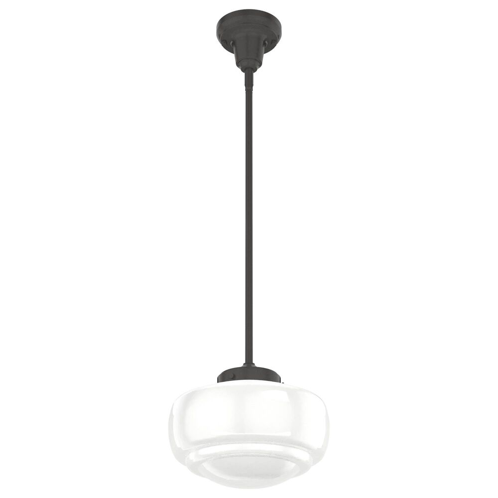 Hunter Saddle Creek 10&quot; 1-Light Pendant with White Shade in Noble Bronze, , large