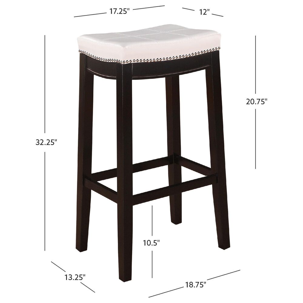 Linon Home Decor Claridge Bar Stool with White Cushion in Black, , large