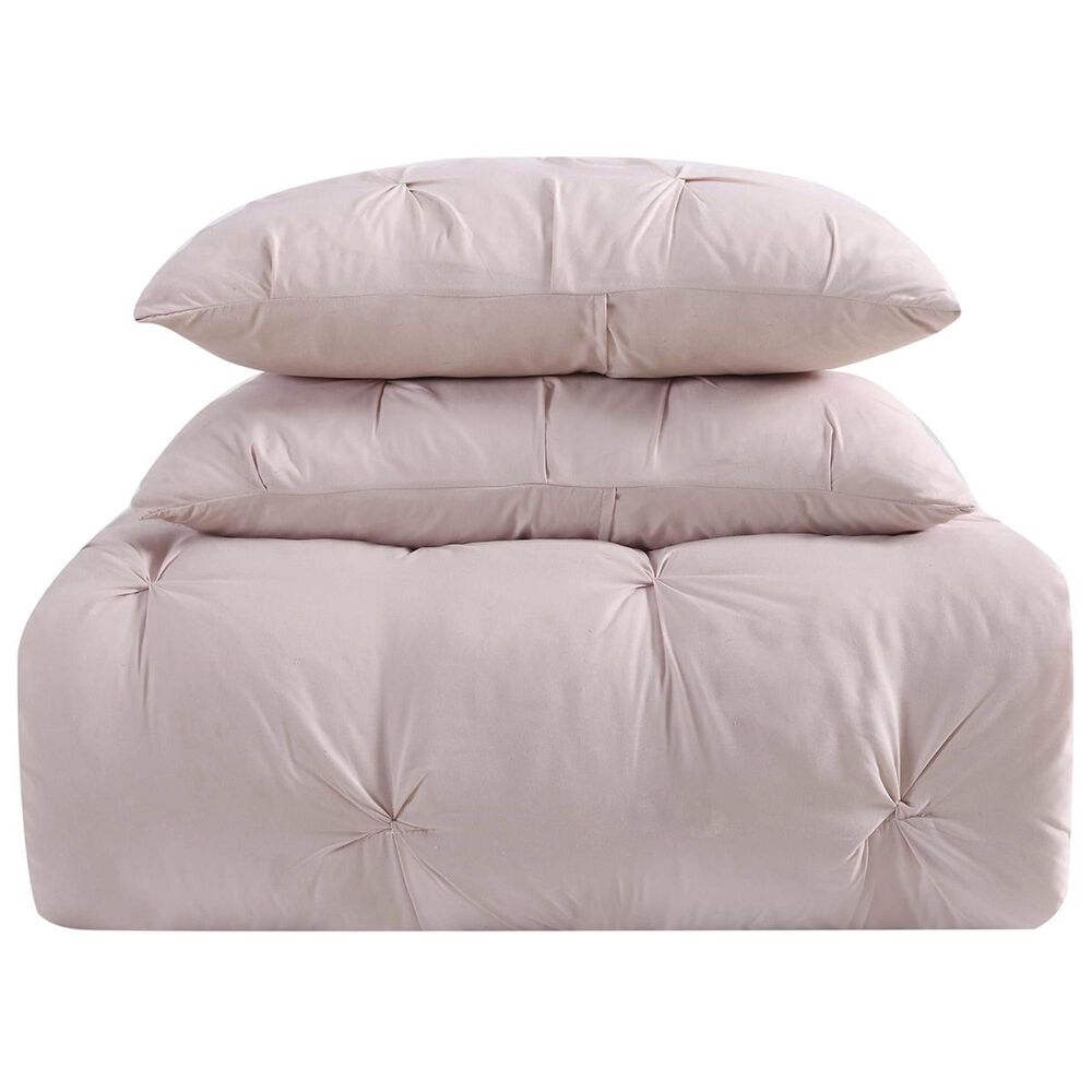 Pem America Truly Soft Pleated 3-Piece Full/Queen Duvet Set in Blush, , large