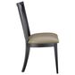 Linon Home Decor Bailey Side Chair with Tan Faux Leather Cushion Seat in Black, , large